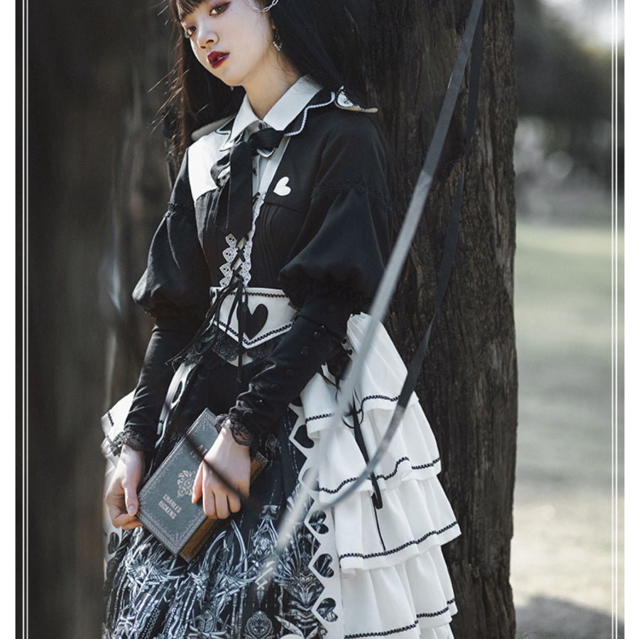 Spring Vintage Patchwork Lolita Long-sleeved Dress Sets