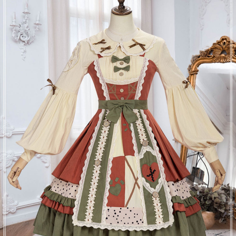 Japanese Pastoral Style Lolita Jumper Skirt Sets