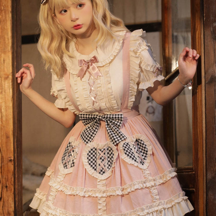 Daily Lovely High Waist Lolita Strap Skirt