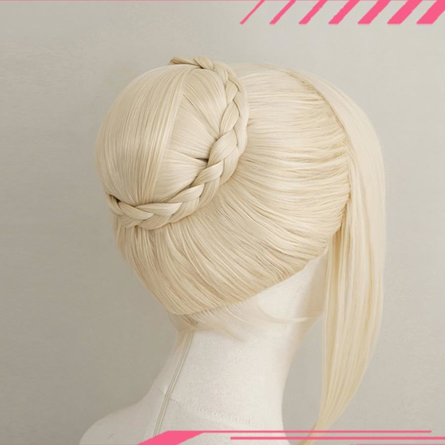 cosfun Fate Grand Order Saber Alter Cosplay Wig Bread Updo Bun