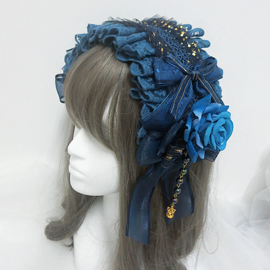 Original Gorgeous Lolita Rose Lace Hairband and Brooch S22670