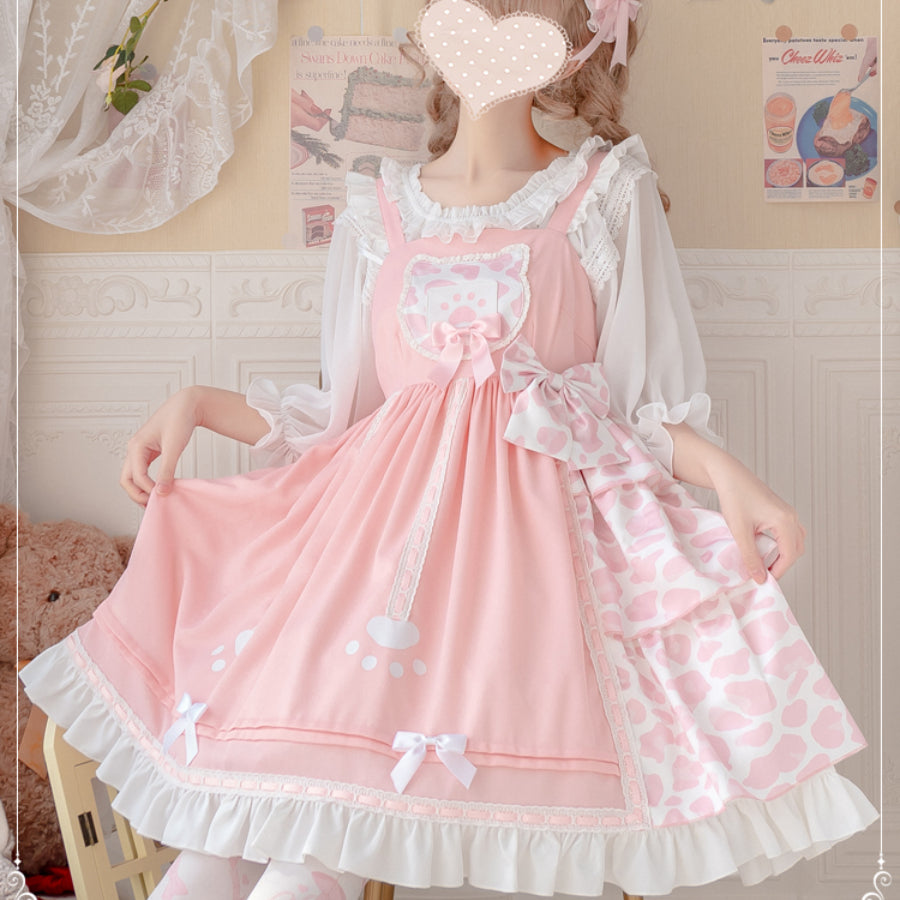 Daily Lovely Cat Paw Lolita Jumper Skirt