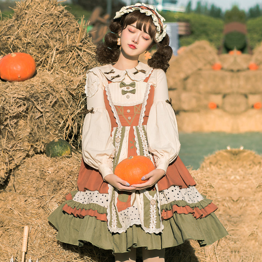 Japanese Pastoral Style Lolita Jumper Skirt Sets