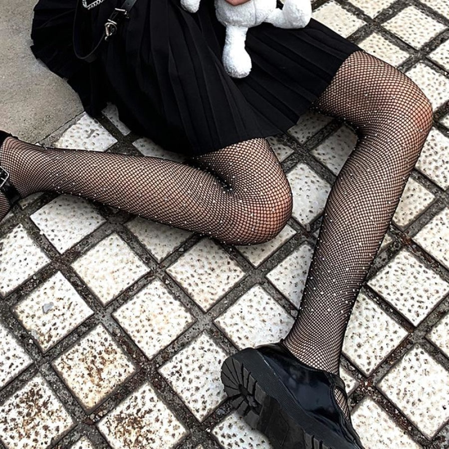 Fishnet Pantyhose Jk Stockings Diamond Socks Sexy Black Stockings&socks