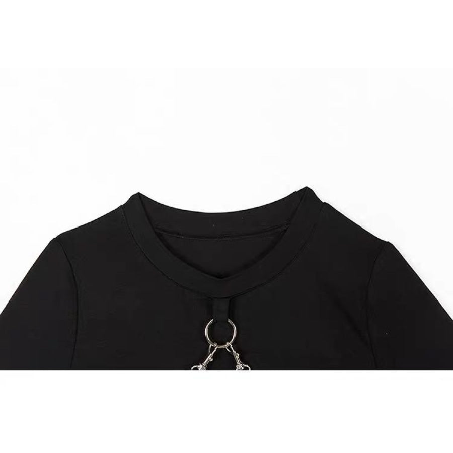 Gothic Grunge Chain Crop Top J20052