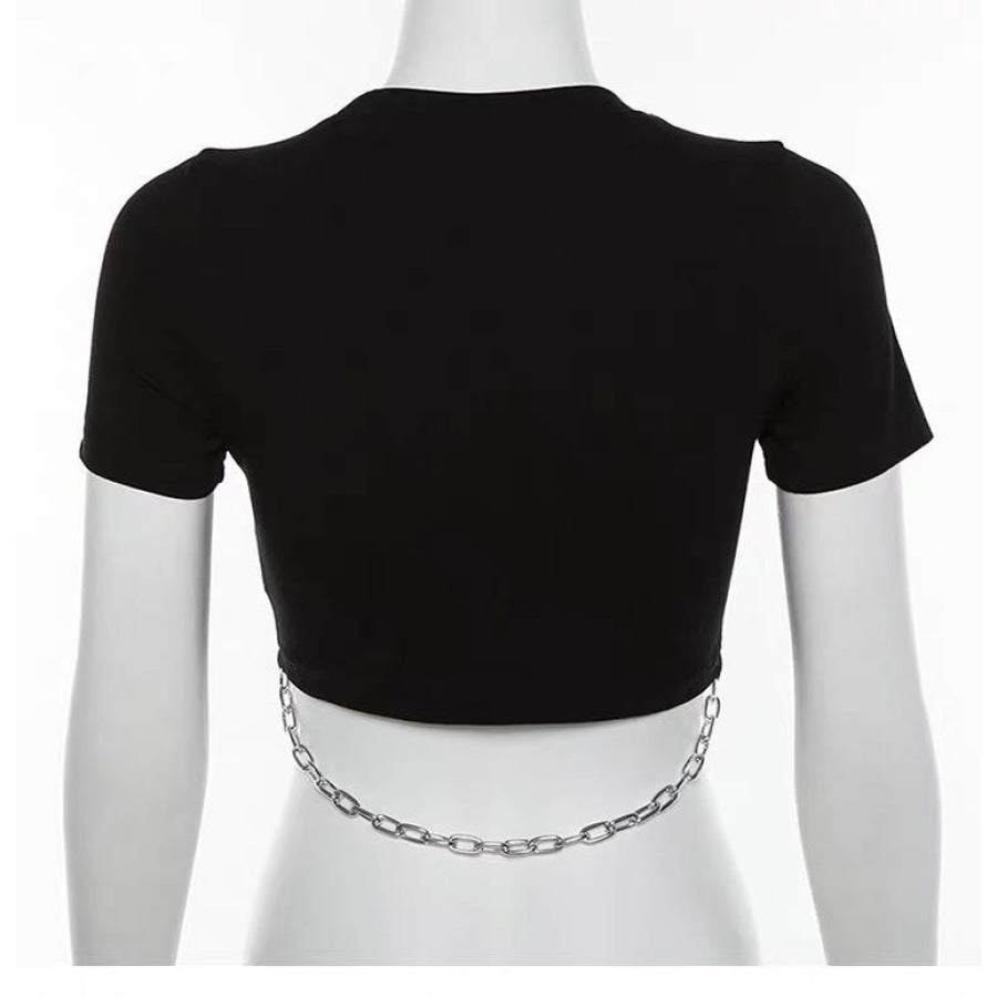 Gothic Grunge Chain Crop Top J20052