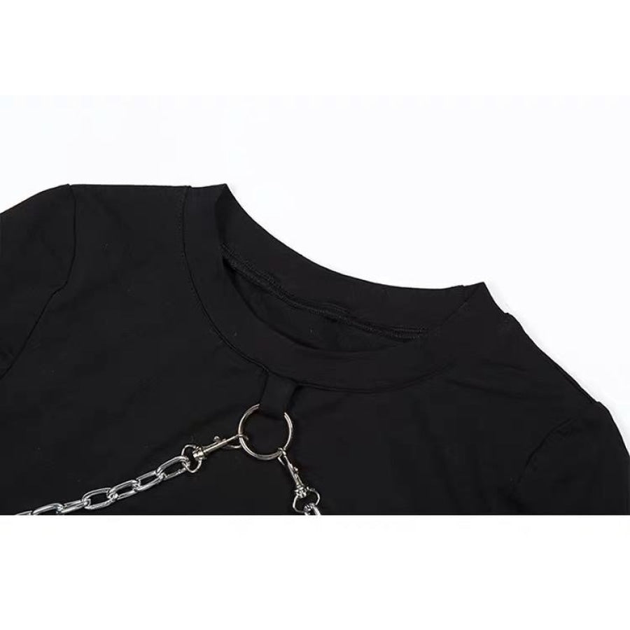 Gothic Grunge Chain Crop Top J20052