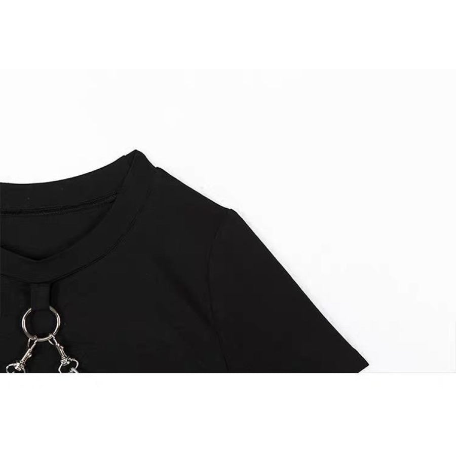 Gothic Grunge Chain Crop Top J20052