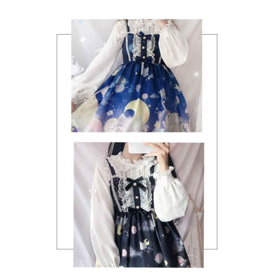 Kawaii Drippy Polkadot Lolita Dress - L