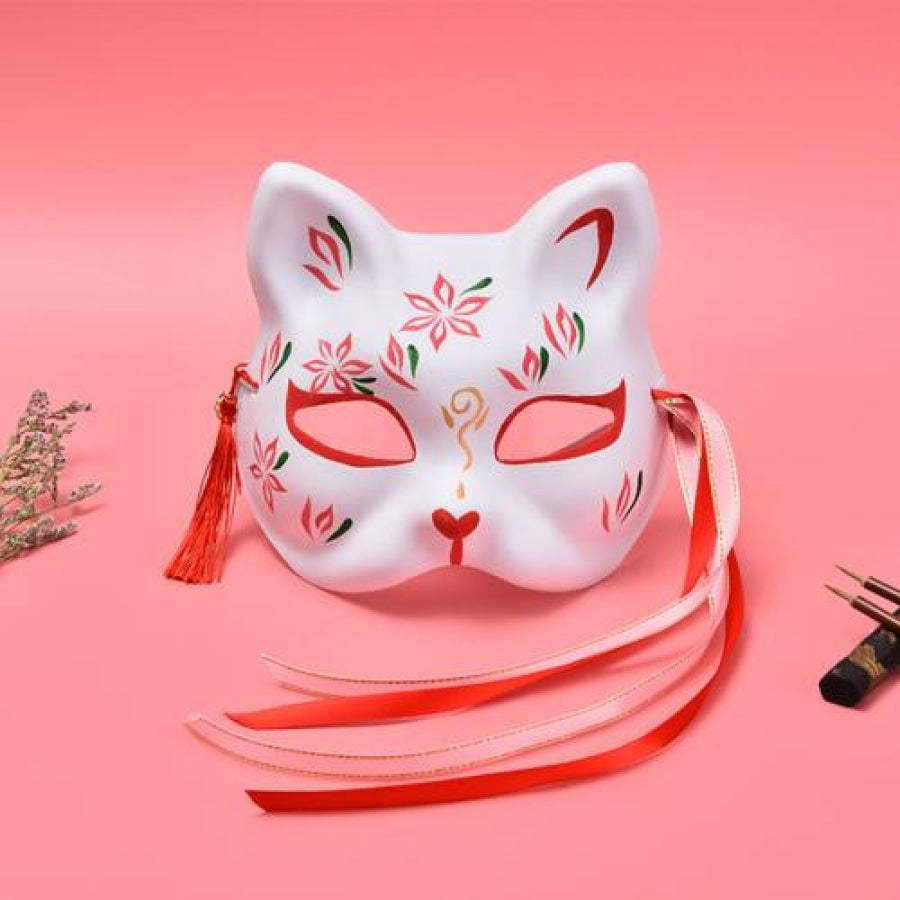 Hand Made Pulp Japanese Ancient Folk Fox Mask Cosplay Props - cosfun
