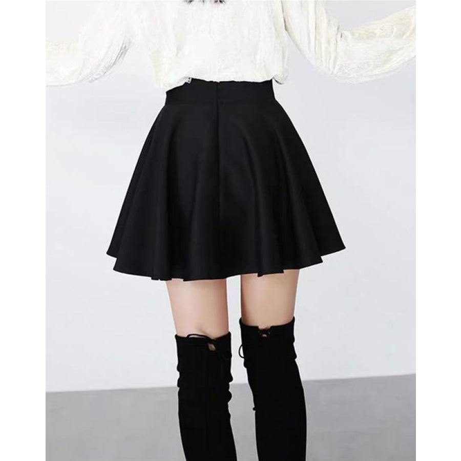 Black High Rise Mini Skirt|177452101