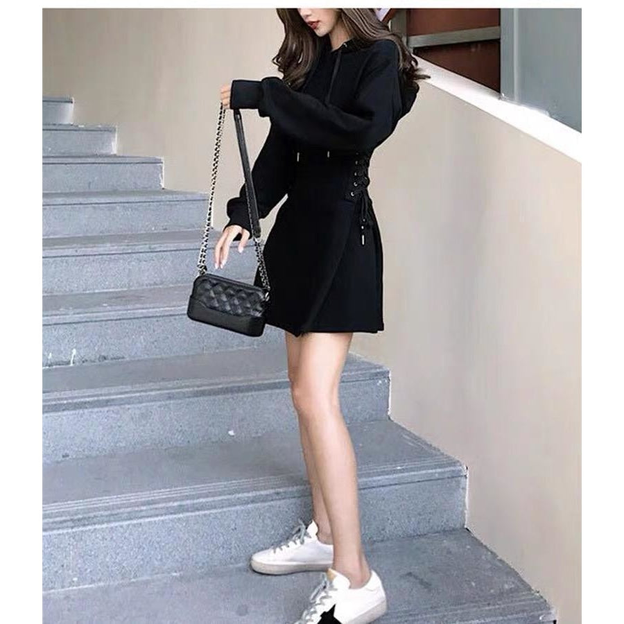 High Waist Chic Hoodie Dress J20066 Dress