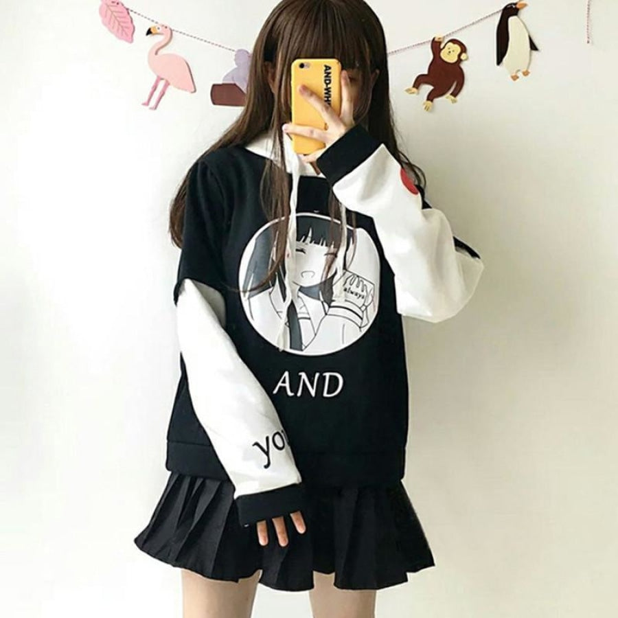 Japanese Cartoon Girl Love Heart Hoodie J20103 Sweatshirt