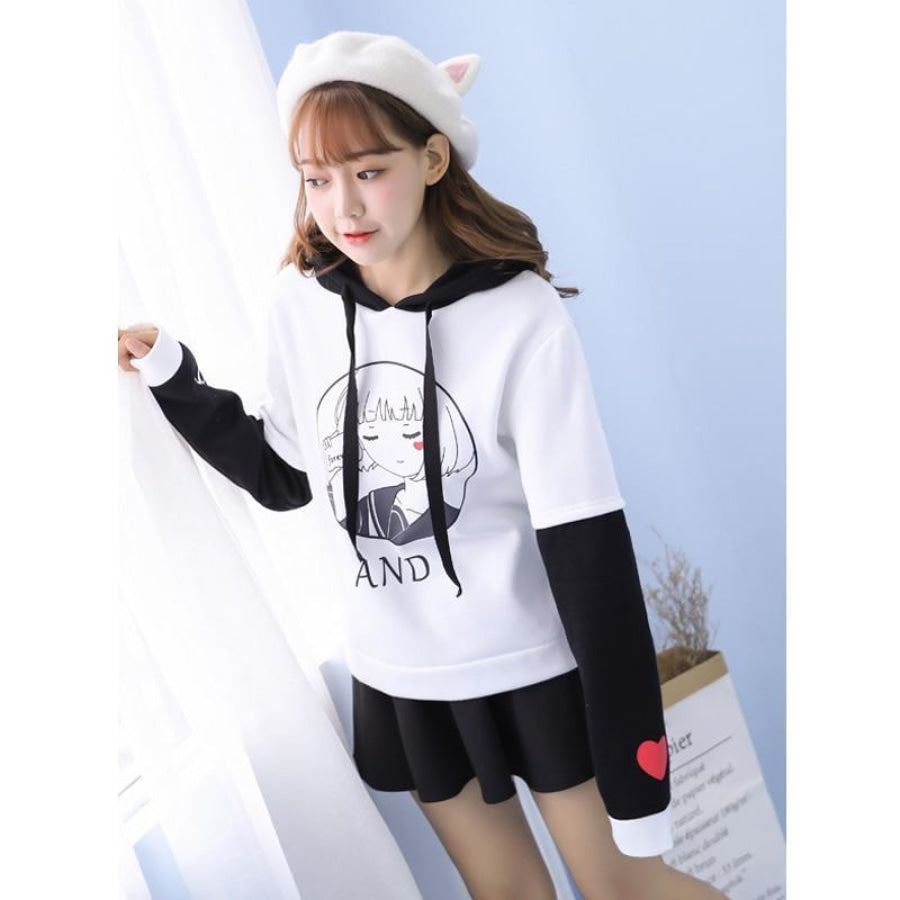 Japanese Cartoon Girl Love Heart Hoodie J20103 Sweatshirt