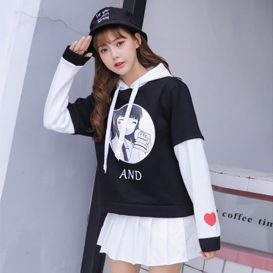 Japanese Cartoon Girl Love Heart Hoodie J20103 Sweatshirt