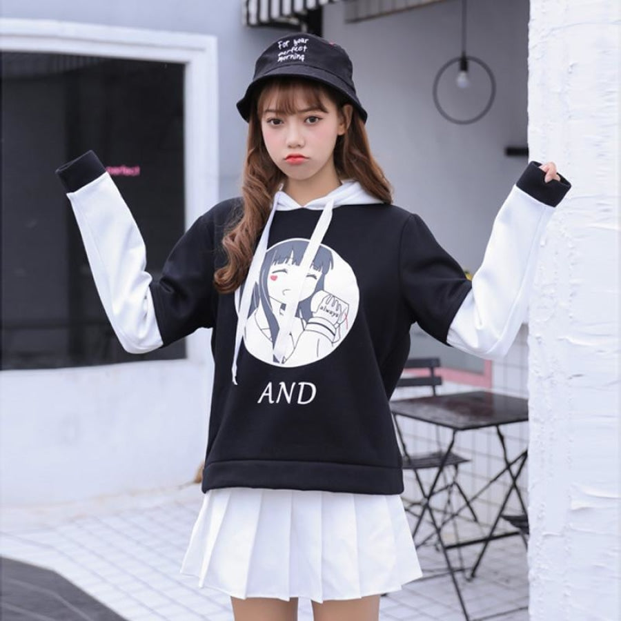 Japanese Cartoon Girl Love Heart Hoodie J20103 Sweatshirt