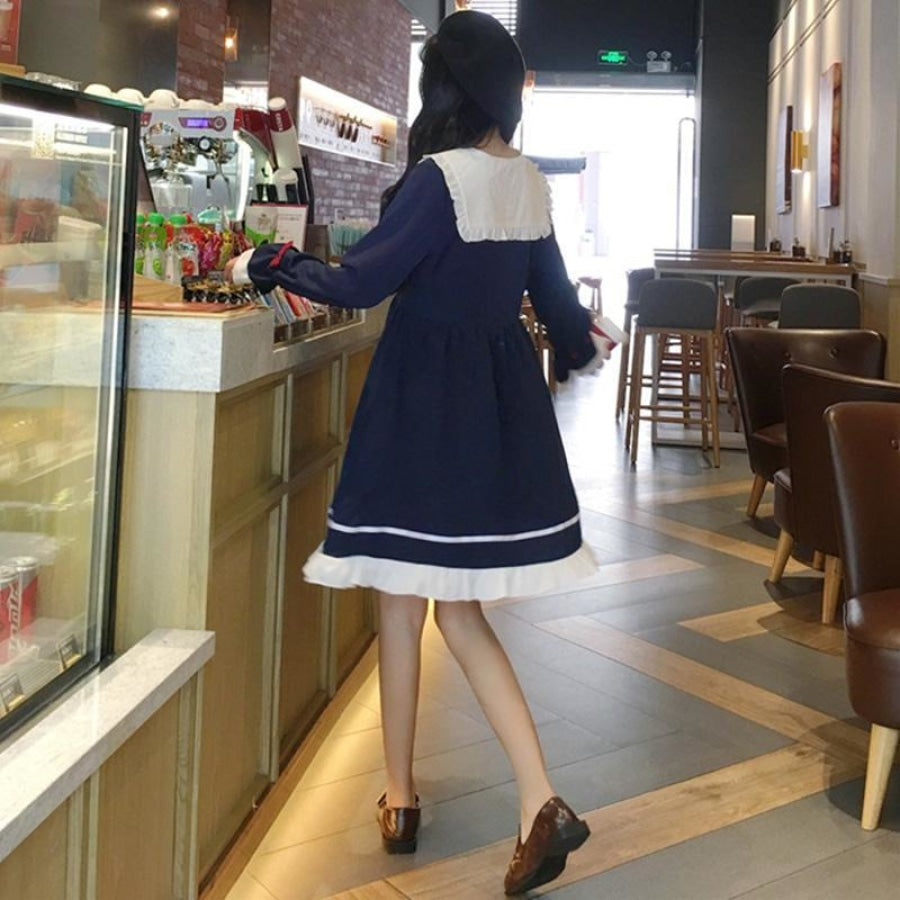 Japanese Frilled Sailor Collar Dress Mp006030