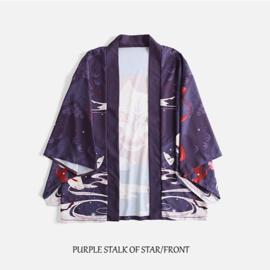 Black and Purple Kimono Jacket