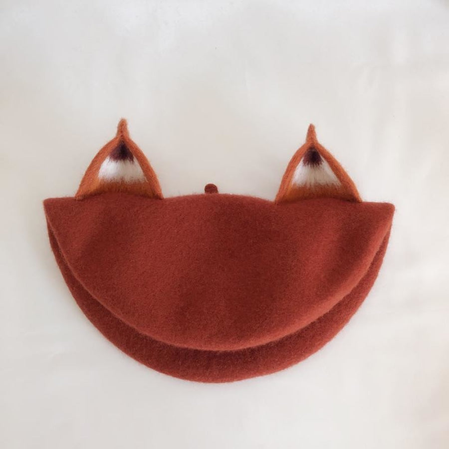 Japanese New Cute Fox Ear Caramel Woolen Beret Caps C00061 Hats&caps