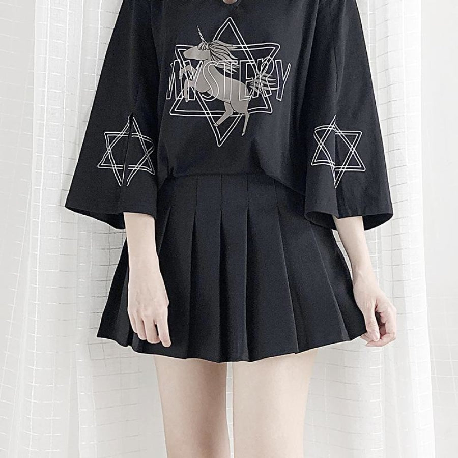 Japanese Solid Pleated College Style Mini Skirt