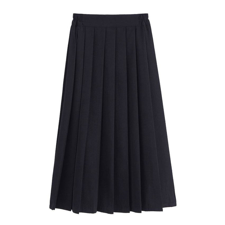 Jk School Pleated Solid Bottom Skirt