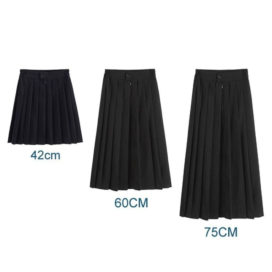 Jk School Pleated Solid Bottom Skirt