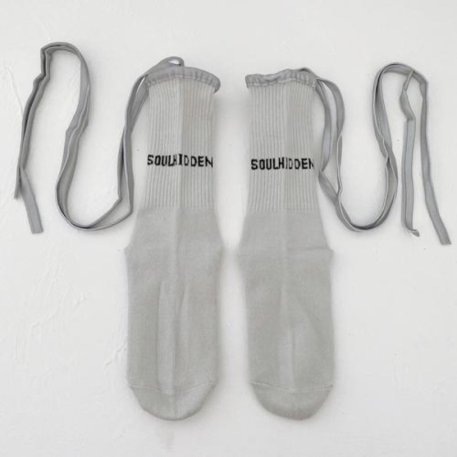 Jk Socks Tied Strip Thin Summer Kawaii Grey Luminous / One Size Stockings&socks