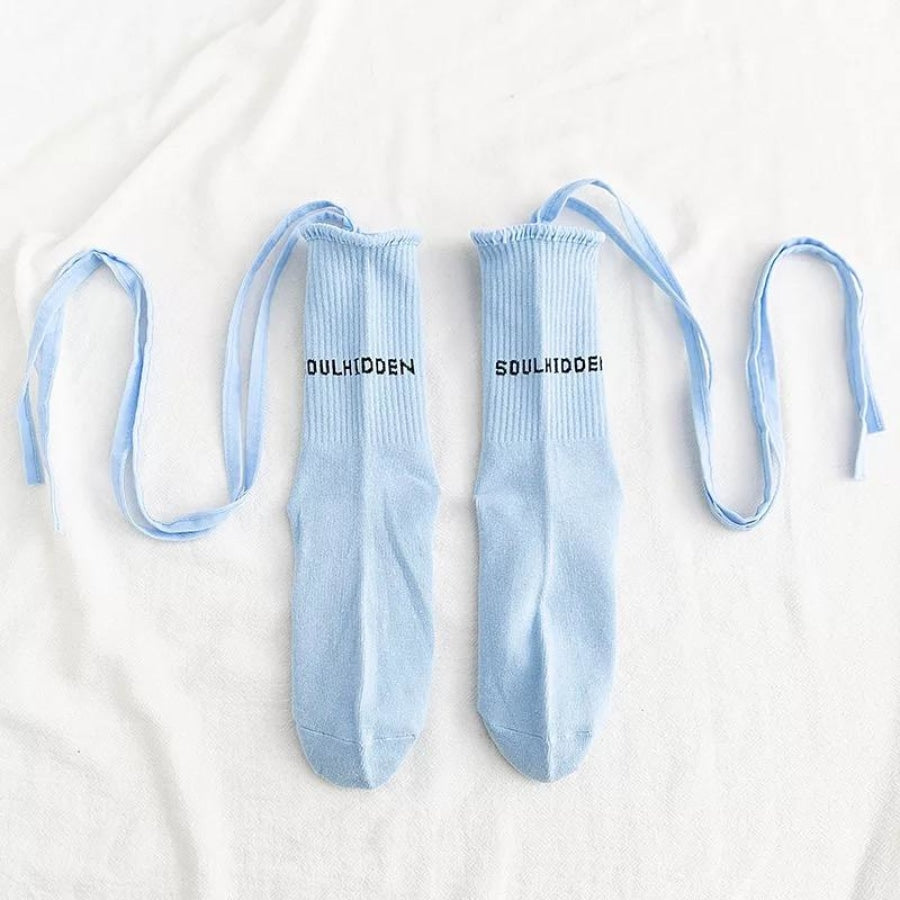 Jk Socks Tied Strip Thin Summer Kawaii Stockings&socks