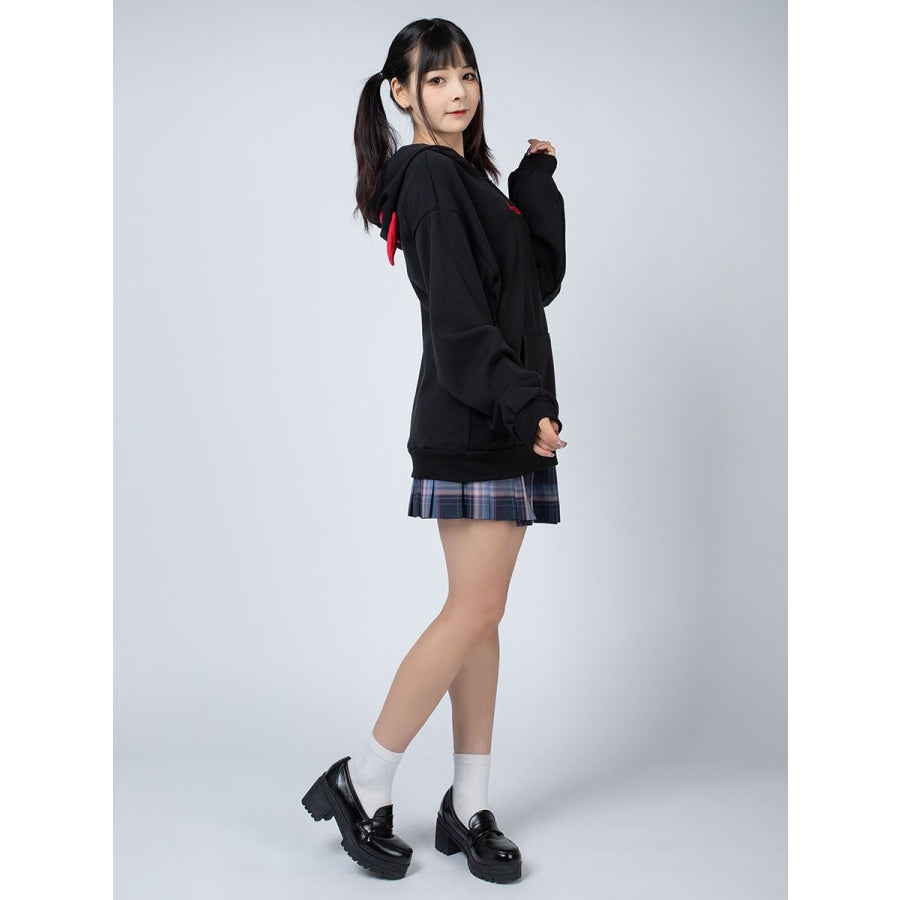 Little Devil Wings Character Oversize Hoodie Sweatshirt Mp005920