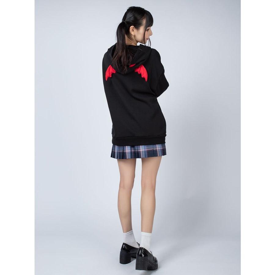 Little Devil Wings Character Oversize Hoodie Sweatshirt Mp005920