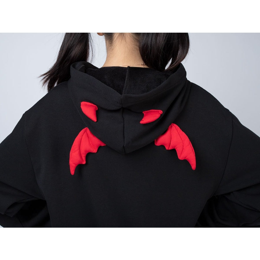 Little Devil Wings Character Oversize Hoodie Sweatshirt Mp005920