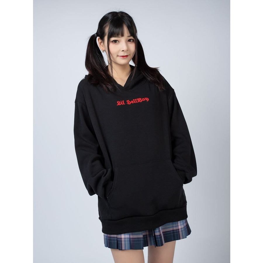 Little Devil Wings Character Oversize Hoodie Sweatshirt Mp005920