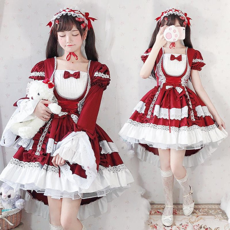 Lolita Princess Dress Full Suit Cosplay Maid For Children Girls Costumes