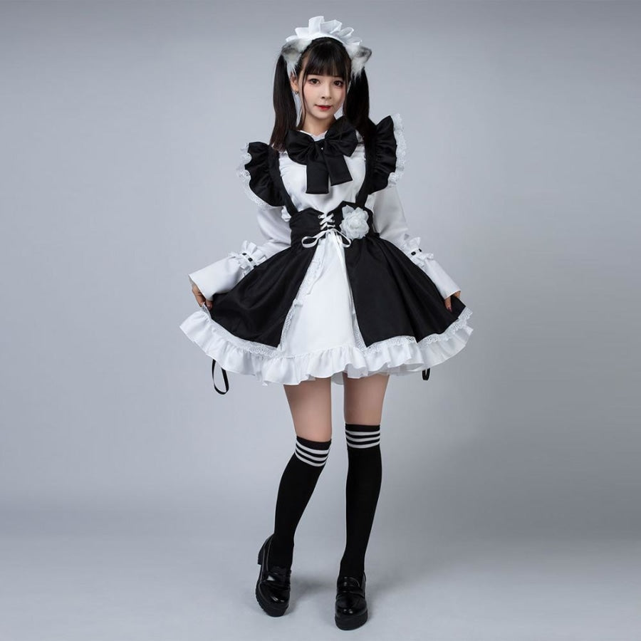 Mua Anime French Maid Apron Lolita Fancy Dress Cosplay Costume Furry Cat  Ear Gloves Socks Set(S) trên Amazon Mỹ chính hãng 2023 | Giaonhan247