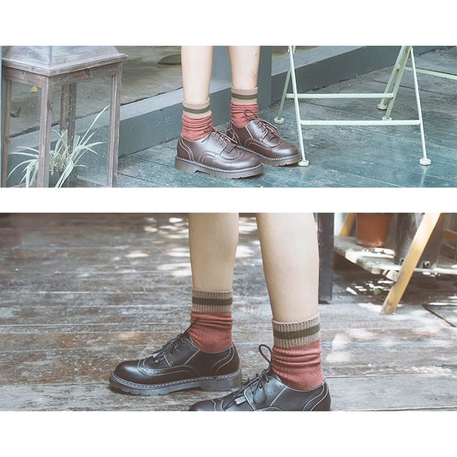 Mori Girl Retro Oxford Martin Round Shoes Canvas