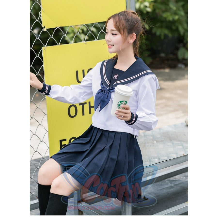 New Arrival Jk Sets Sakura Embroideried Novelty Sailor Suit School Uniform Mp006117