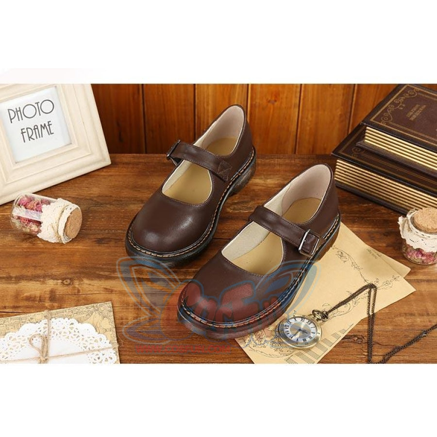 Old-Fashioned Retro Mary Jane Leather Shoes