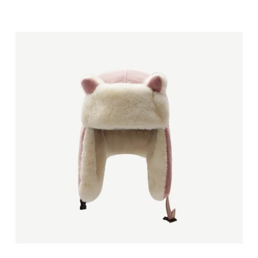 Outdoor Cute Fox Ears Fleece Helmet Caps Pink / M56-58Cm Hats&caps