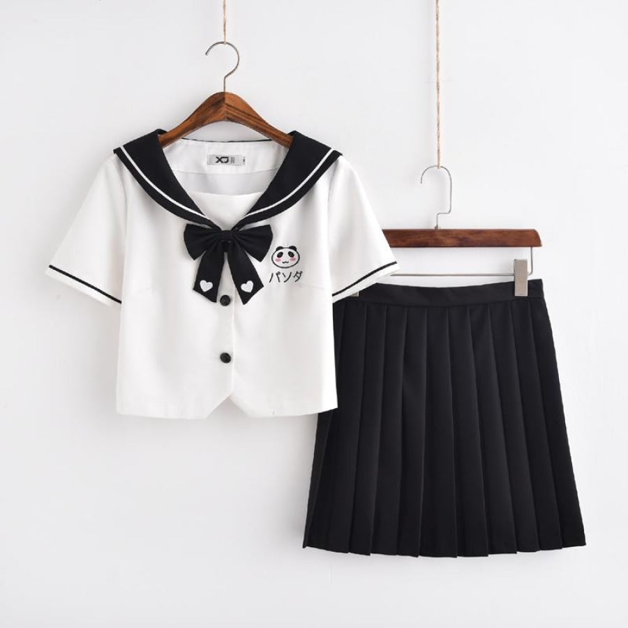 Panda Embroidered School Uniform