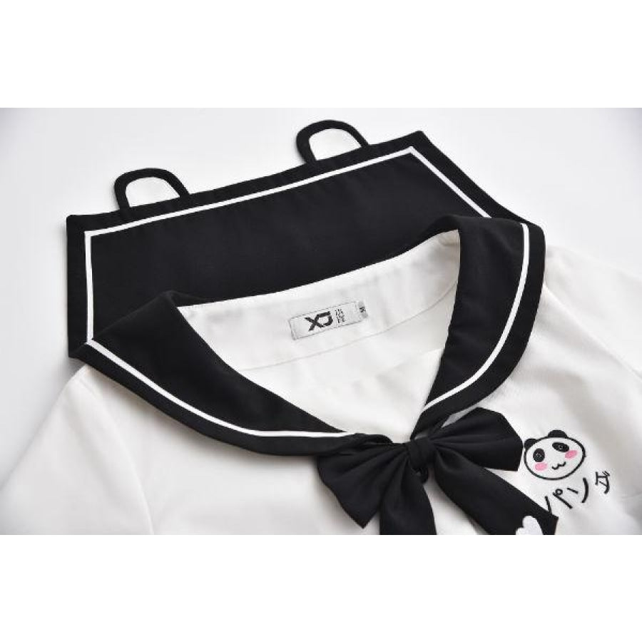 Panda Embroidered School Uniform