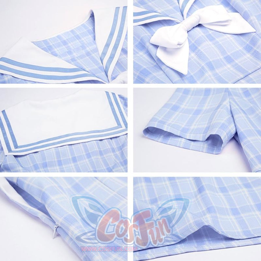 Plaid Sailor Collar Bowknot Dress