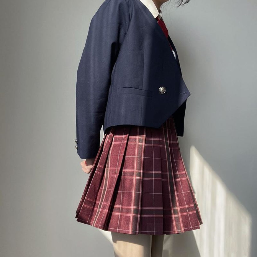 Prep School Plaid Pleated Skirt Mp006142