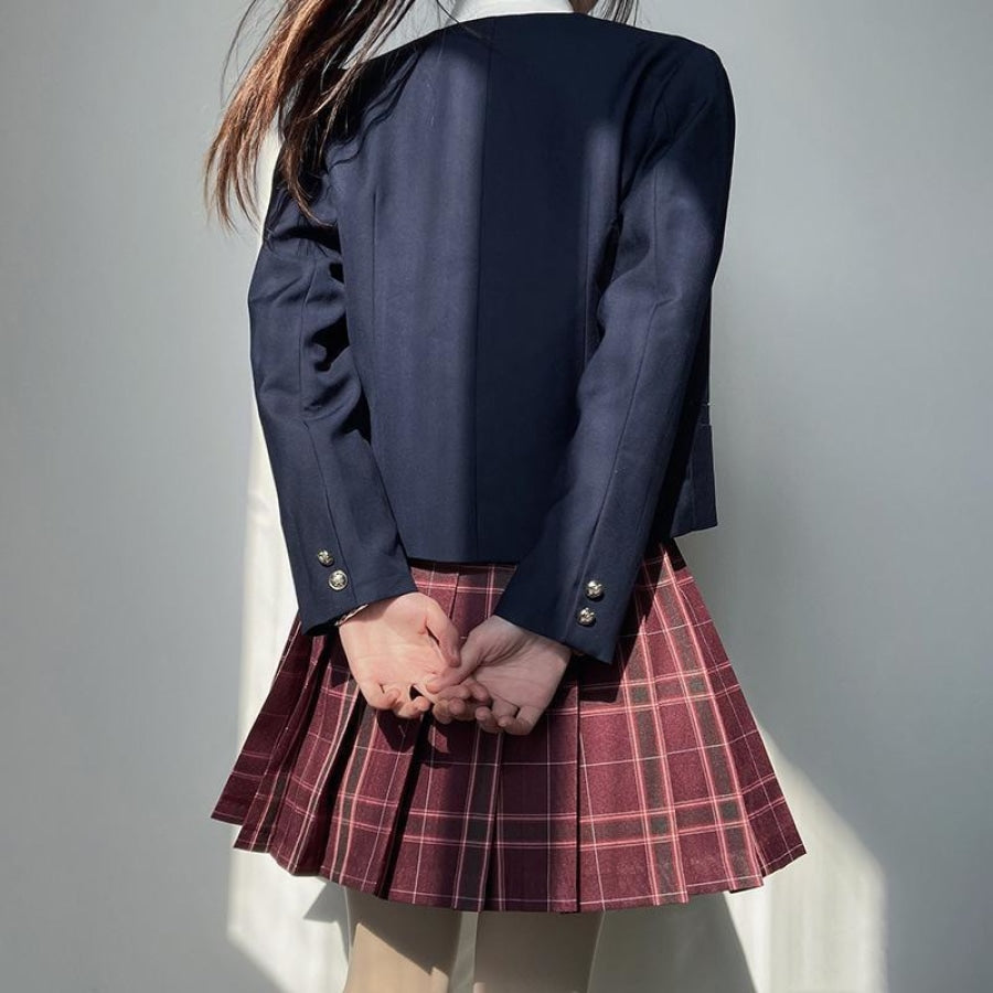 Prep School Plaid Pleated Skirt Mp006142