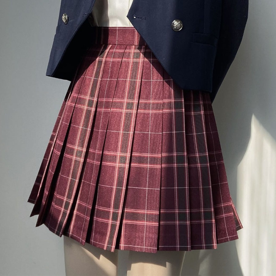 Prep School Plaid Pleated Skirt Mp006142