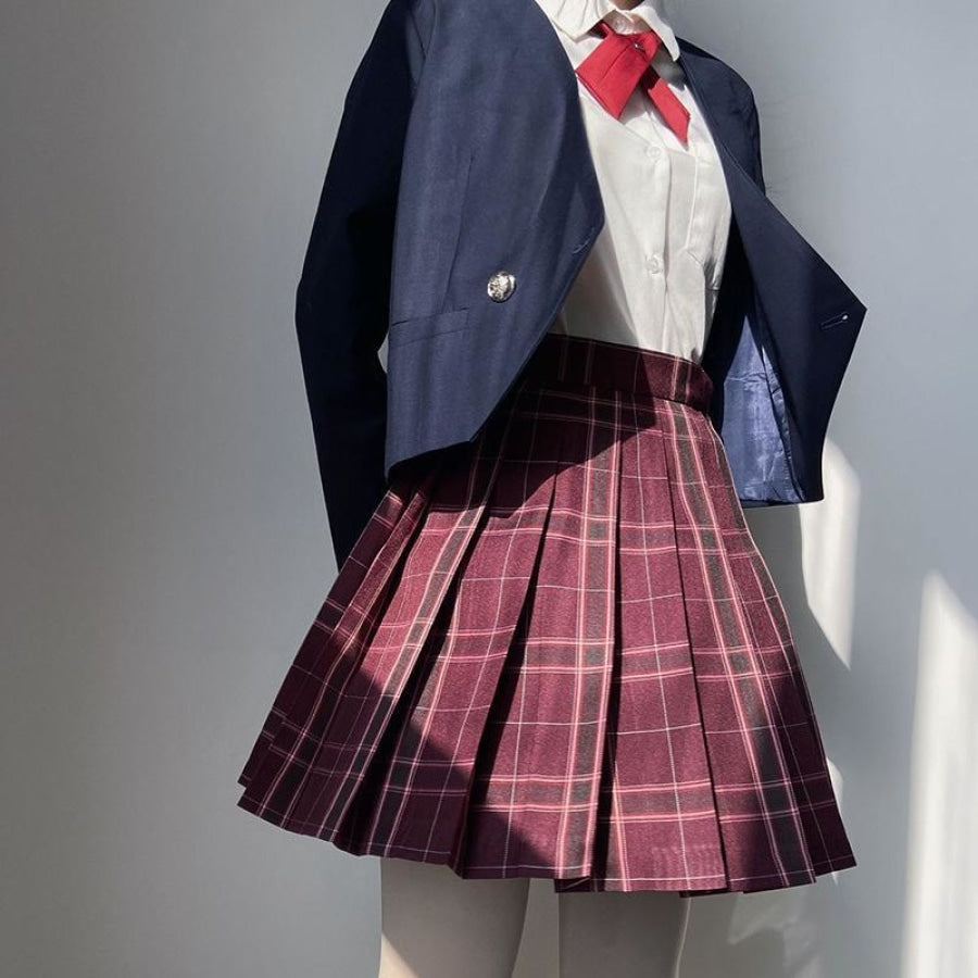 Prep School Plaid Pleated Skirt Mp006142