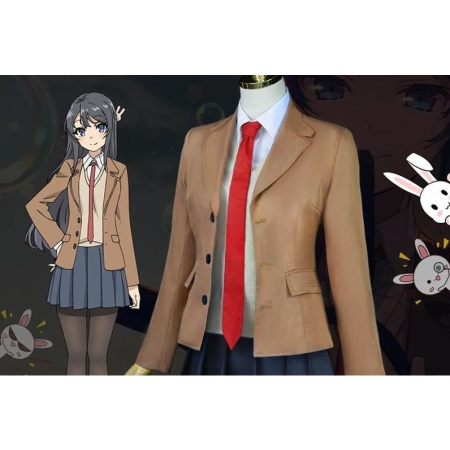 Seishun Buta Yarou wa Bunny Girl Senpai no Yume wo Minai Sakurajima Mai  School Uniform Cosplay Costume