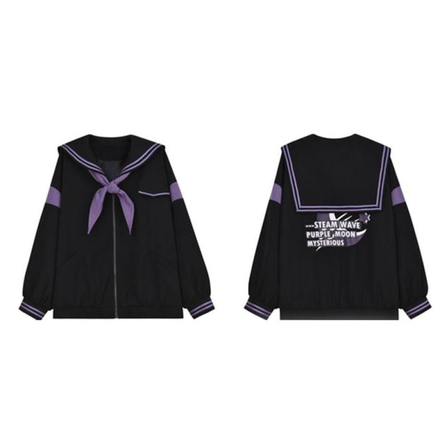 Sailor Print Zip Up Jacket