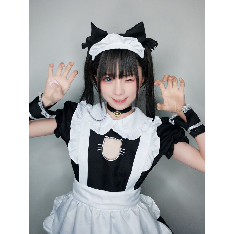 Sexy Bust Open Kitty Ruffle Lace Maid Dress Cosplay Costume Costumes