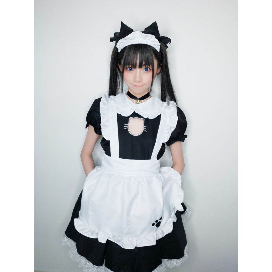 Sexy Bust Open Kitty Ruffle Lace Maid Dress Cosplay Costume Costumes