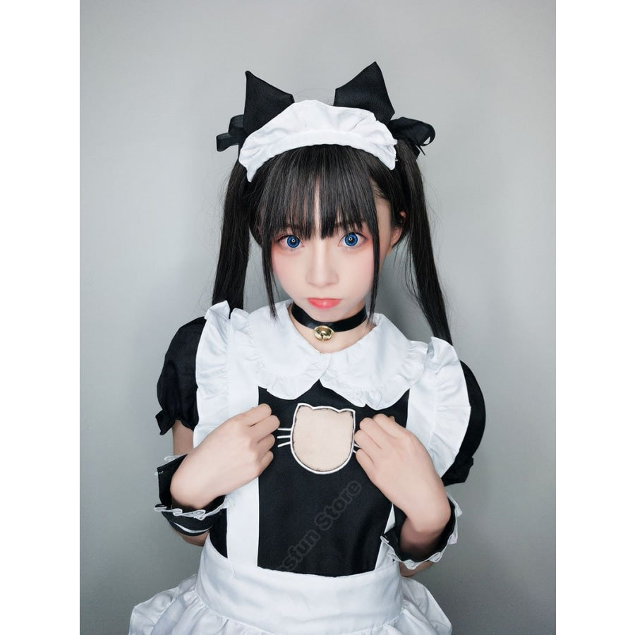 Sexy Bust Open Kitty Ruffle Lace Maid Dress Cosplay Costume Costumes